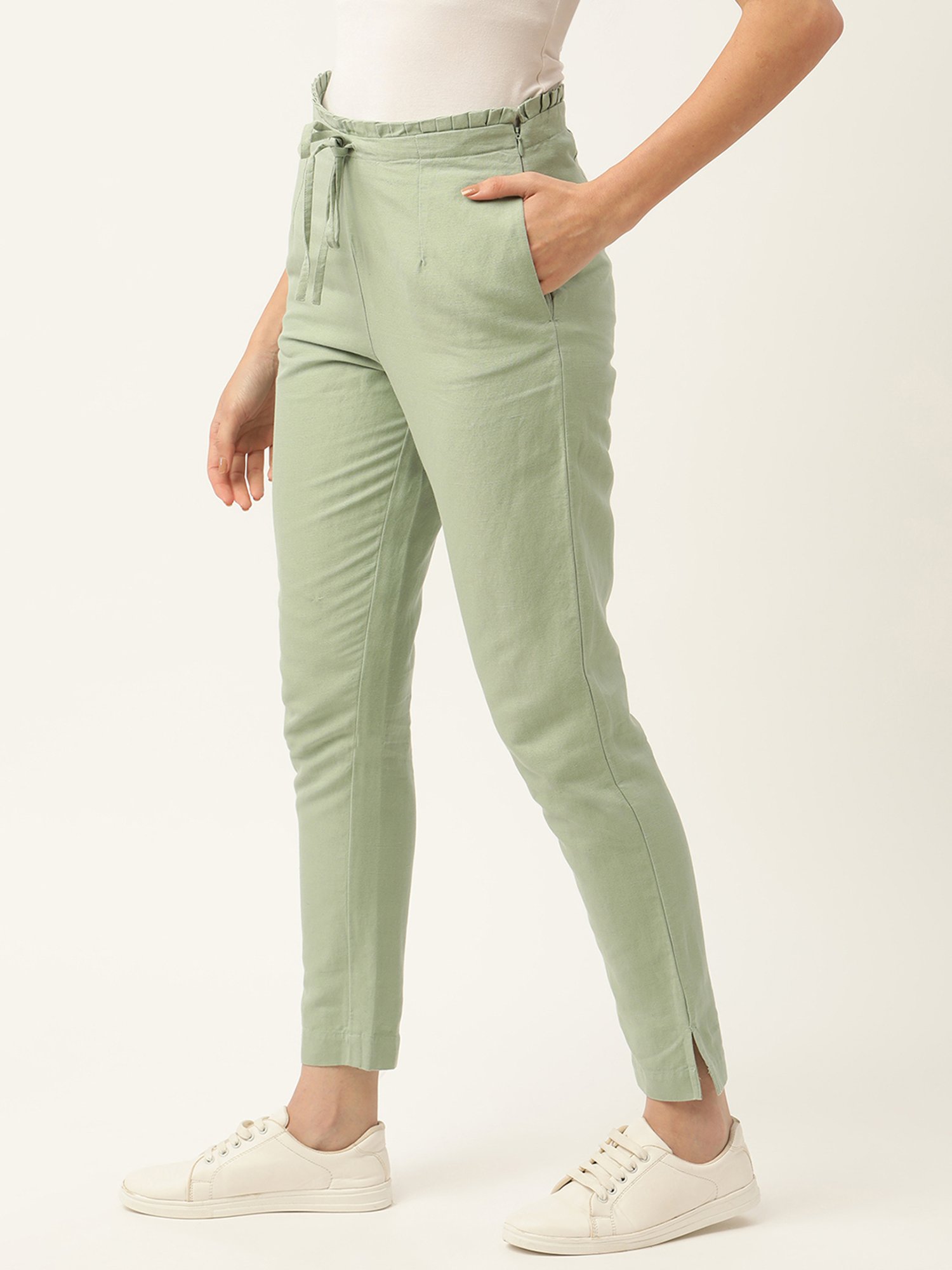 Rooted Green Drawstring Trousers