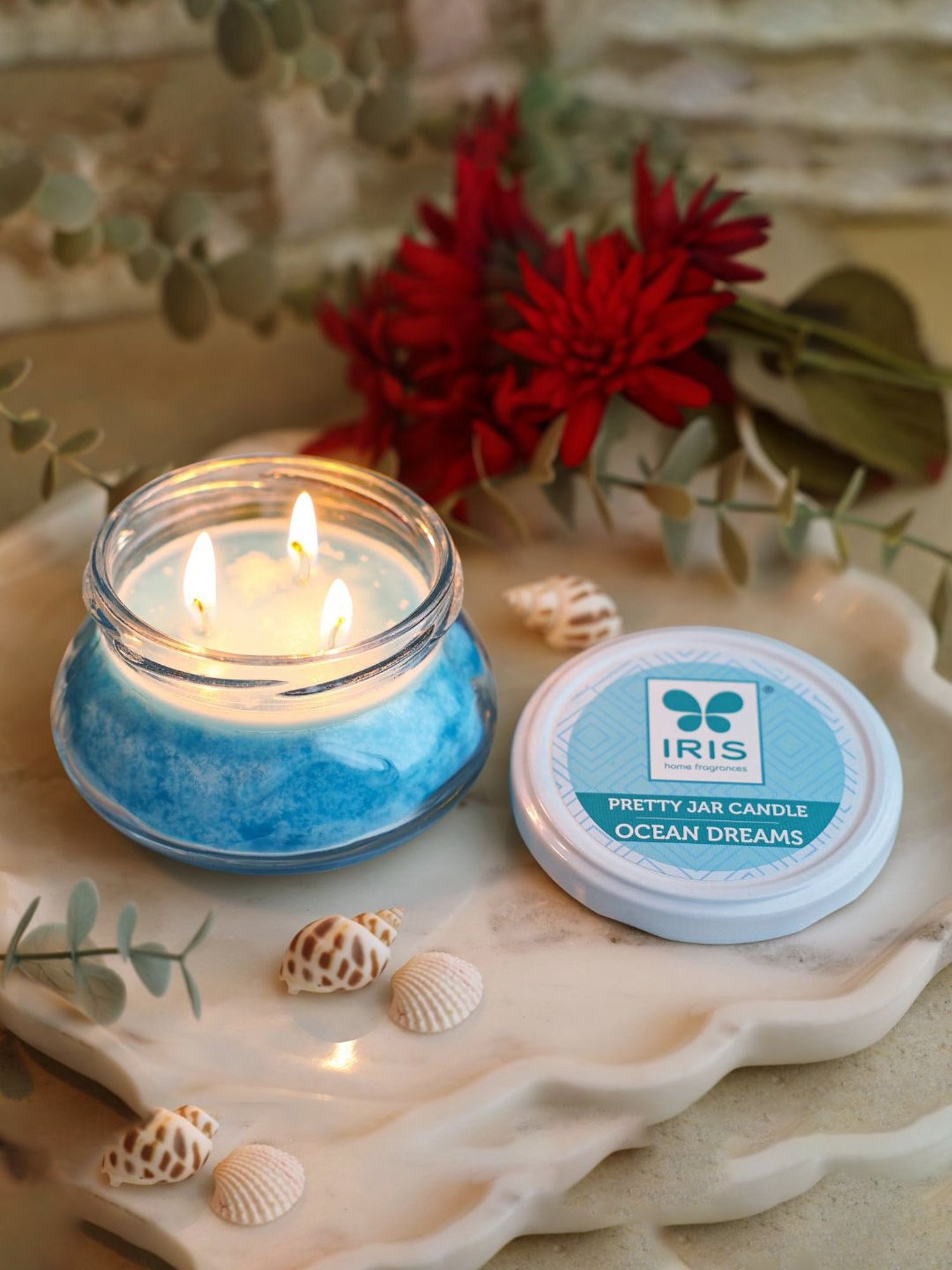 IRIS Blue Ocean Dream Pretty Jar Scented Candles