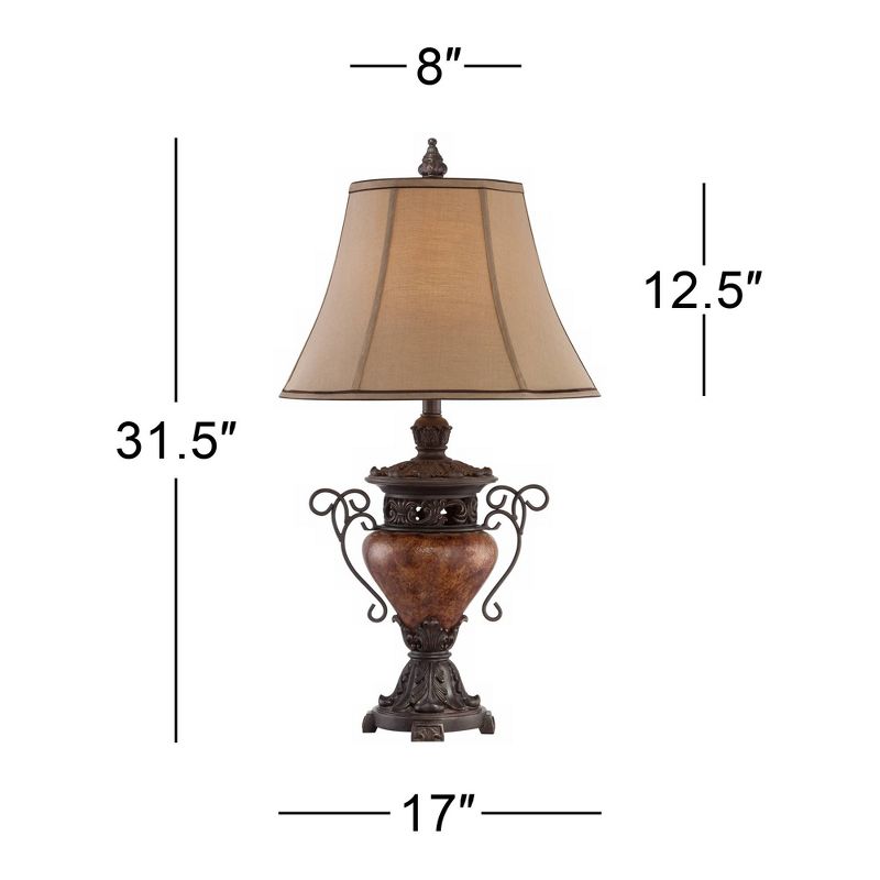 Regency Hill Bronze Crackle Large Urn Table Lamp with Table Top Dimmer