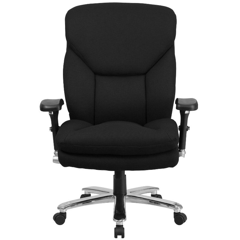 High Back Executive Swivel Ergonomic Office Chair with Large Headrest Black Fabric - Riverstone Furniture