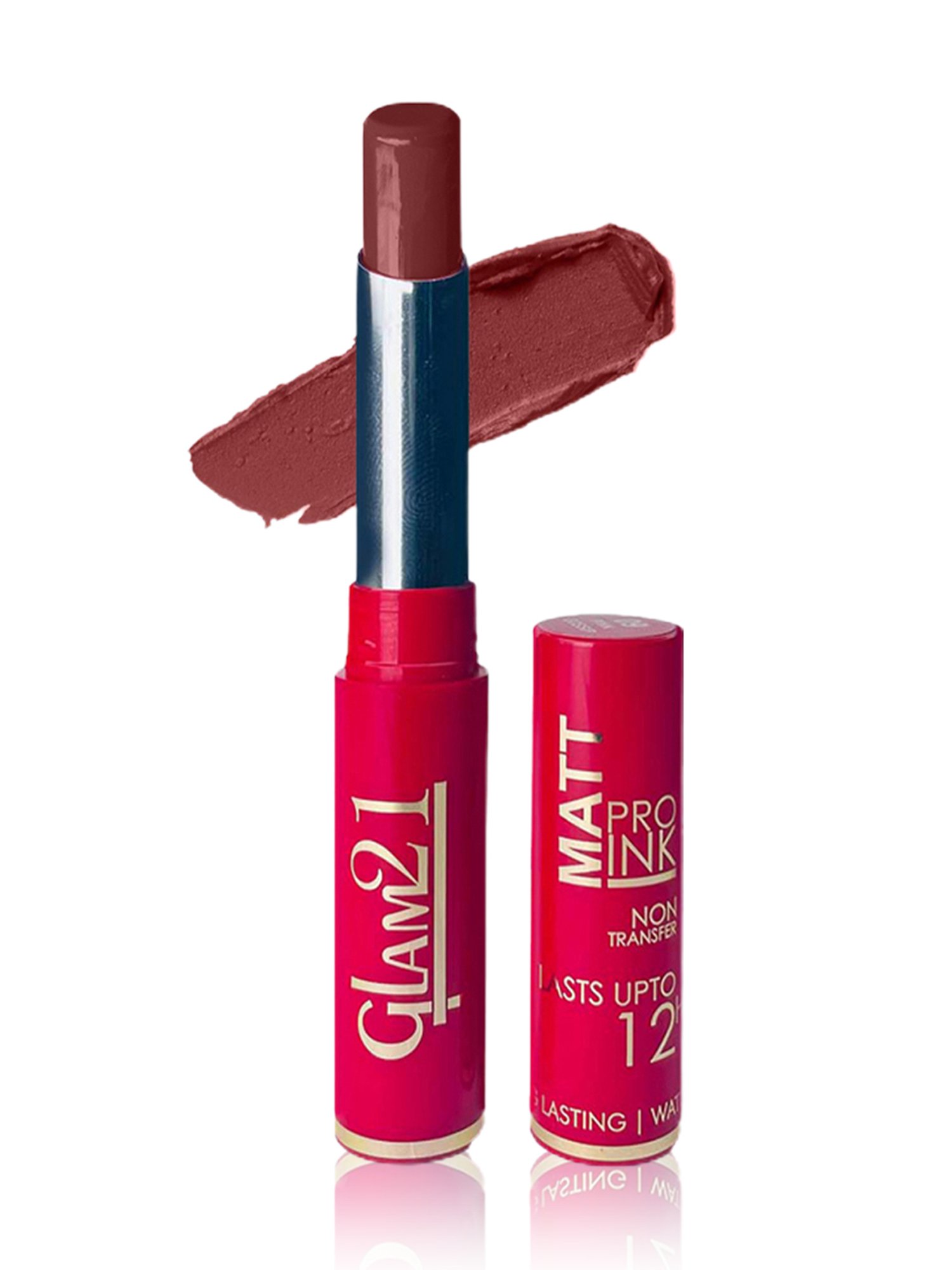 Glam21 Matt Pro Ink Non Transfer Lipstick 12 Light Maroon - 3 gm