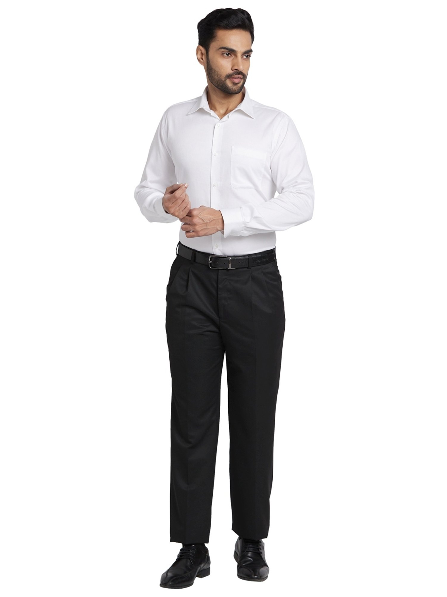 Park Avenue Black Comfort Fit Trousers