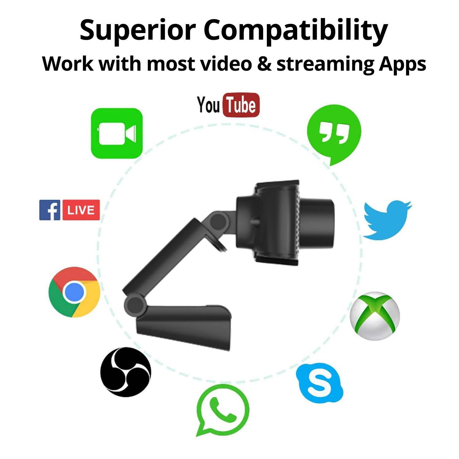 Video Streaming Camera HD 1080p Video Conferencing Cameras with Dual Microphone for Desktop Computer PC USB 3.0