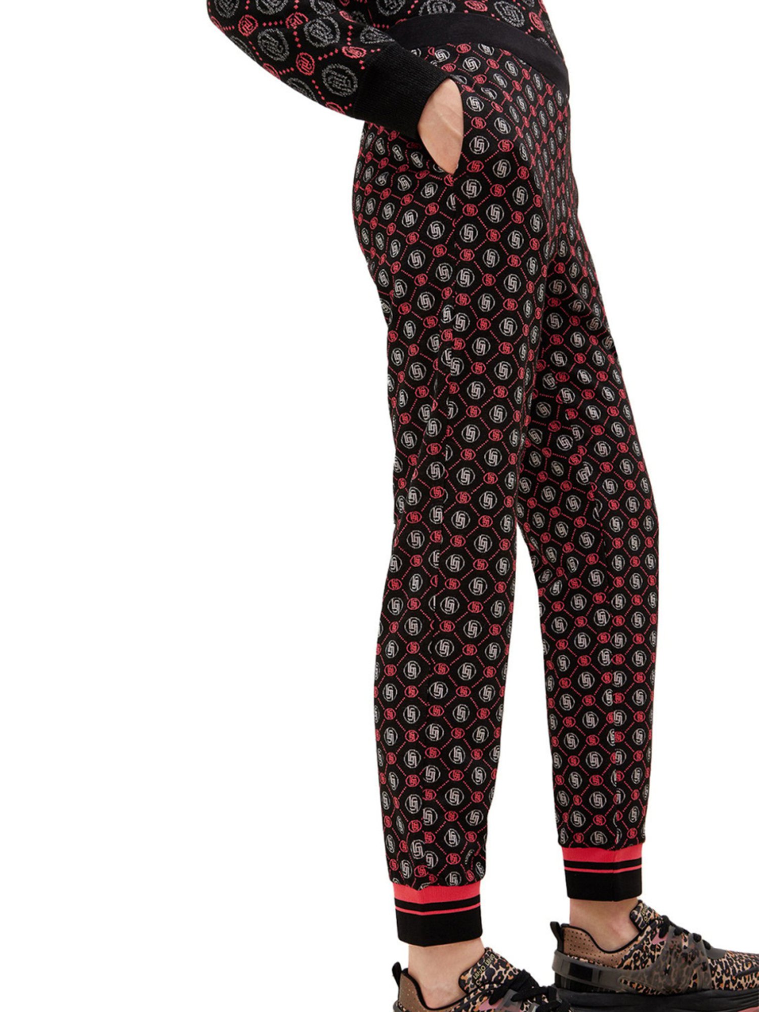 Liu Jo Nero, Barbie & Silver Printed Regular Fit Joggers