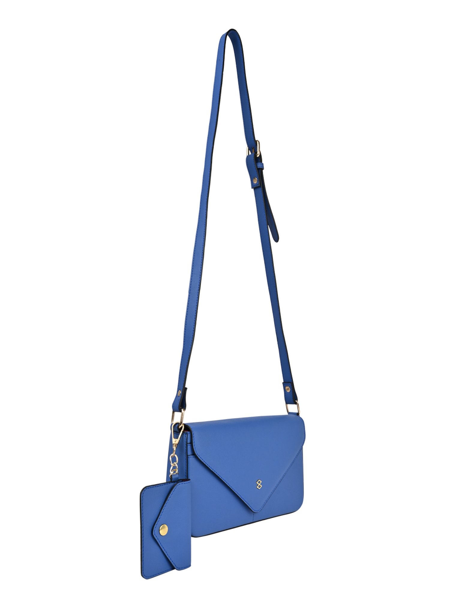 Horra Blue Solid Medium Envelope Cross Body Bag
