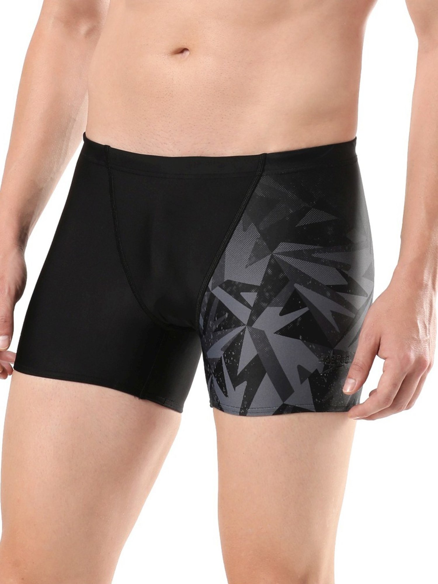 Speedo Metal Black Regular Fit Printed Swim Shorts