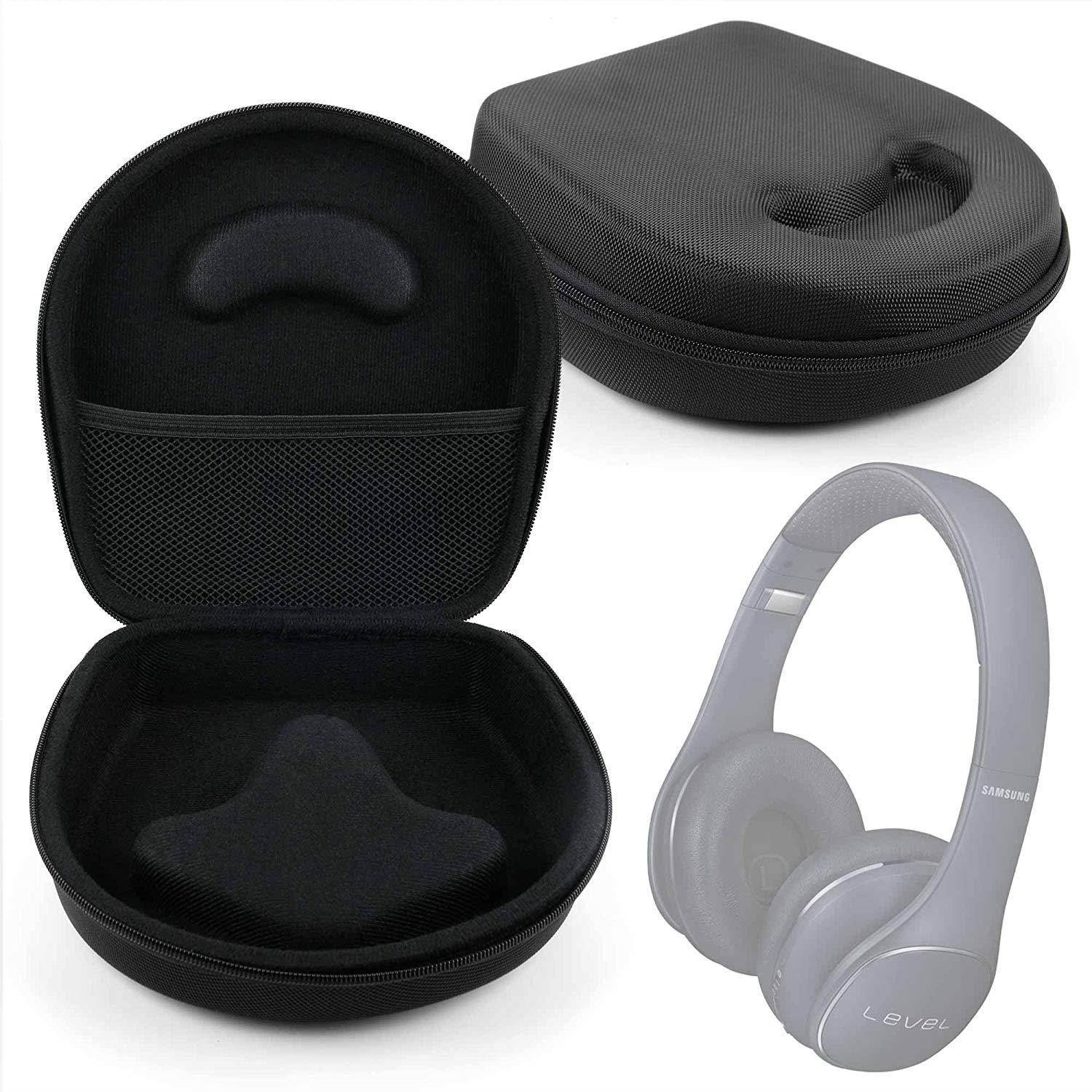 DURAGADGET Hard 'Shell' EVA Headphone Case (Black) - Compatible with The Samsung Level On Wireless Headphones - with Internal Netted Accessories Pocket