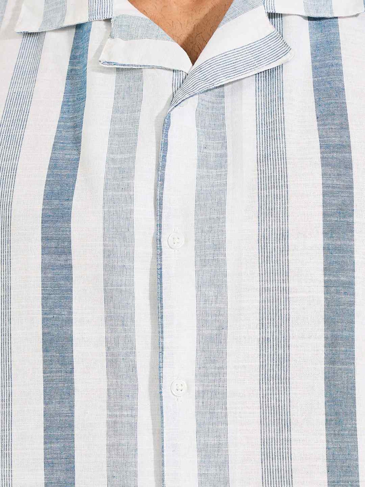 Kuons Avenue Cobalt Blue Slim Fit Denim Shirt