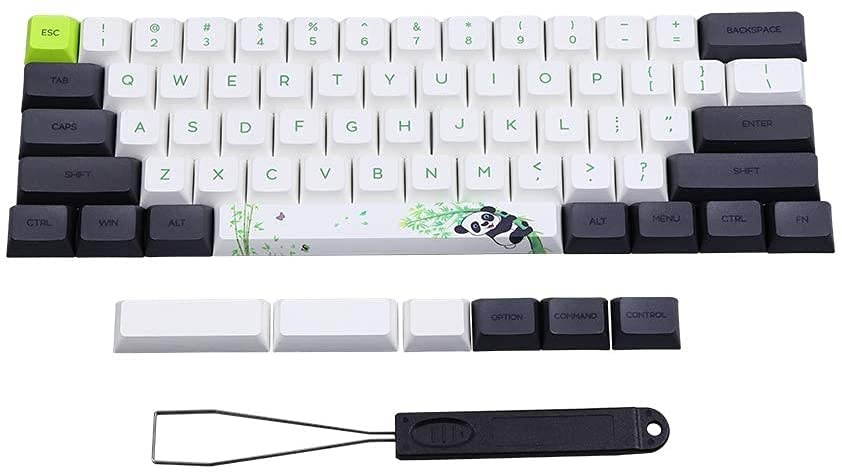 GK61X RGB Hotswap Custom DIY Kit with 61 Keys PBT Thermal Sublimation GSA Keycaps Set for 60% Keyboard, PCB Mounting Plate Case
