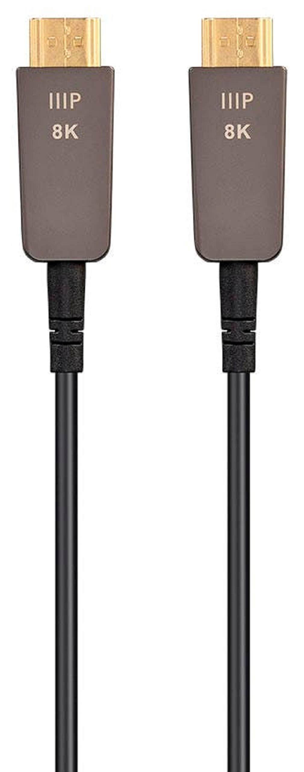 Monoprice Ultra High Speed HDMI Cable - 330 Feet - Black, 8K@120Hz, Dynamic HDR, 48Gbps, Fiber Optic, eARC, AOC, YCbCr 4:4:4 - SlimRun AV Series