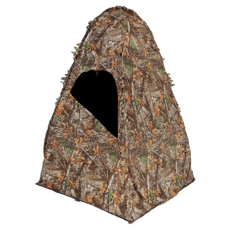 Ameristep AMEBL1006 1 Person Heavy Duty Mossy Oak 78-Inch Camouflage Outhouse Hunting Blind with 4 Zippered Windows
