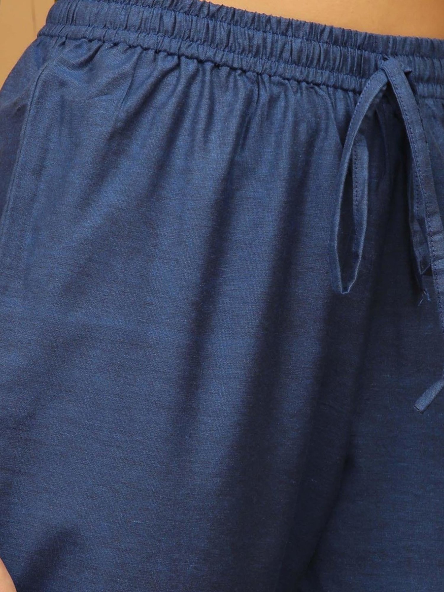 Kaanchie Nanggia Blue Solid Cotton Pants