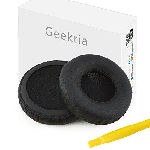 Geekria QuickFit Protein Leather Ear Pads for Monster DNA On-Ear Headphones, Replacement Ear Cushion / Ear Cups / Ear Cover, Headset Earpads Repair Parts (Black)