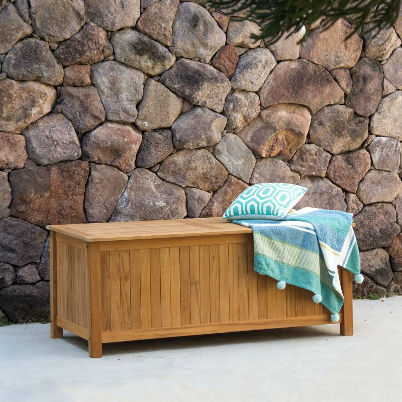 Sherwood Teak Storage Deck Box - Light Brown - Cambridge Casual
