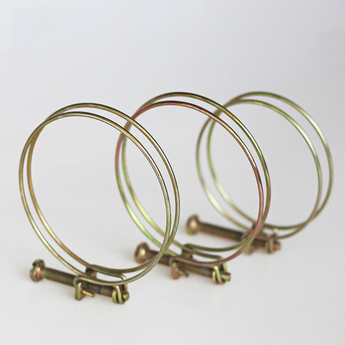 4 Pcs Wire Hose Clamp Adjustable Stainless Steel Pipe Clamp Double Wire Hose Clip Clamps for Woodworking Hoop Plumbing Fastener (4 Inch)