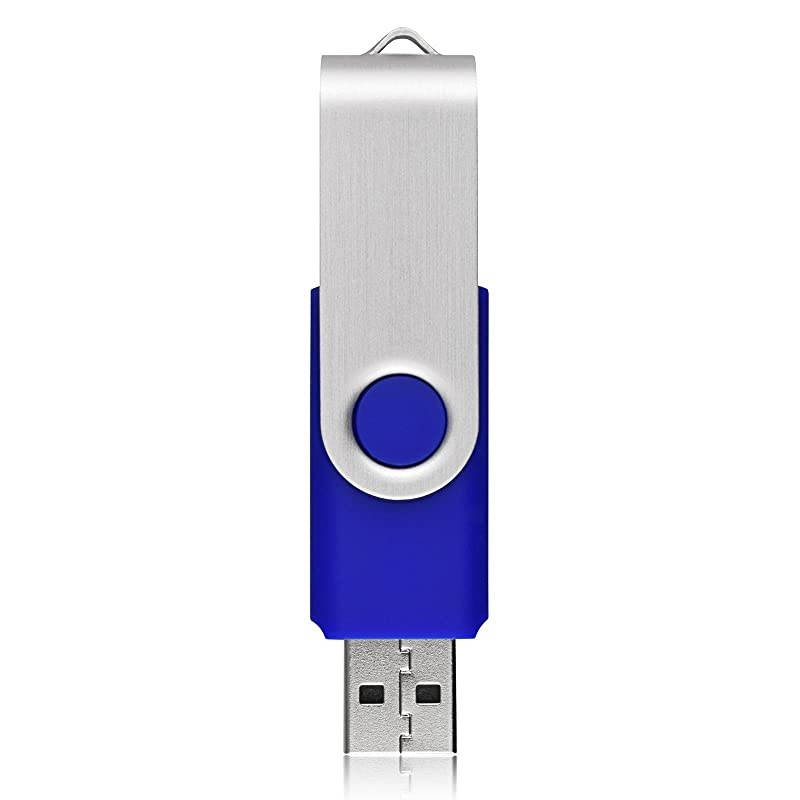 10 Pack 16GB Bulk USB 20 Flash Drive Thumb Drive Jump Drive Fold Storage Swivel Memory Stick with Key Ring Design Portable Pen Drive Blue