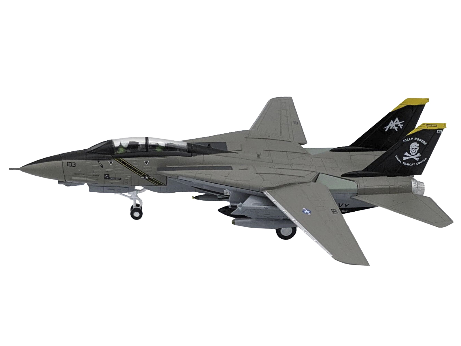 Grumman F-14B Tomcat Fighter Aircraft "VF-103 Jolly Rogers USS George Washington" (2000) United States Navy "Air Power Series" 1/72 Diecast Model by Hobby Master