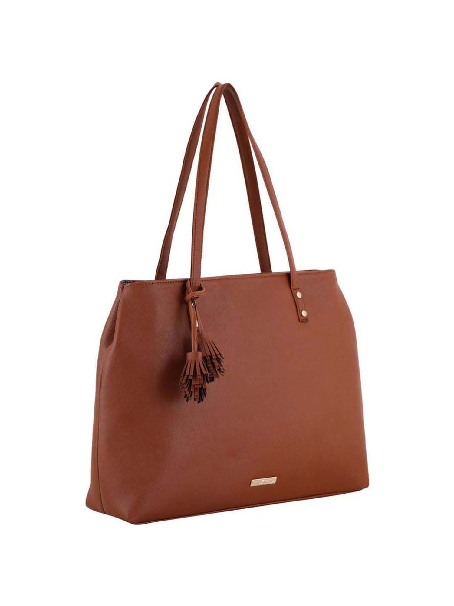 Toteteca Tan Solid Medium Tote Handbag