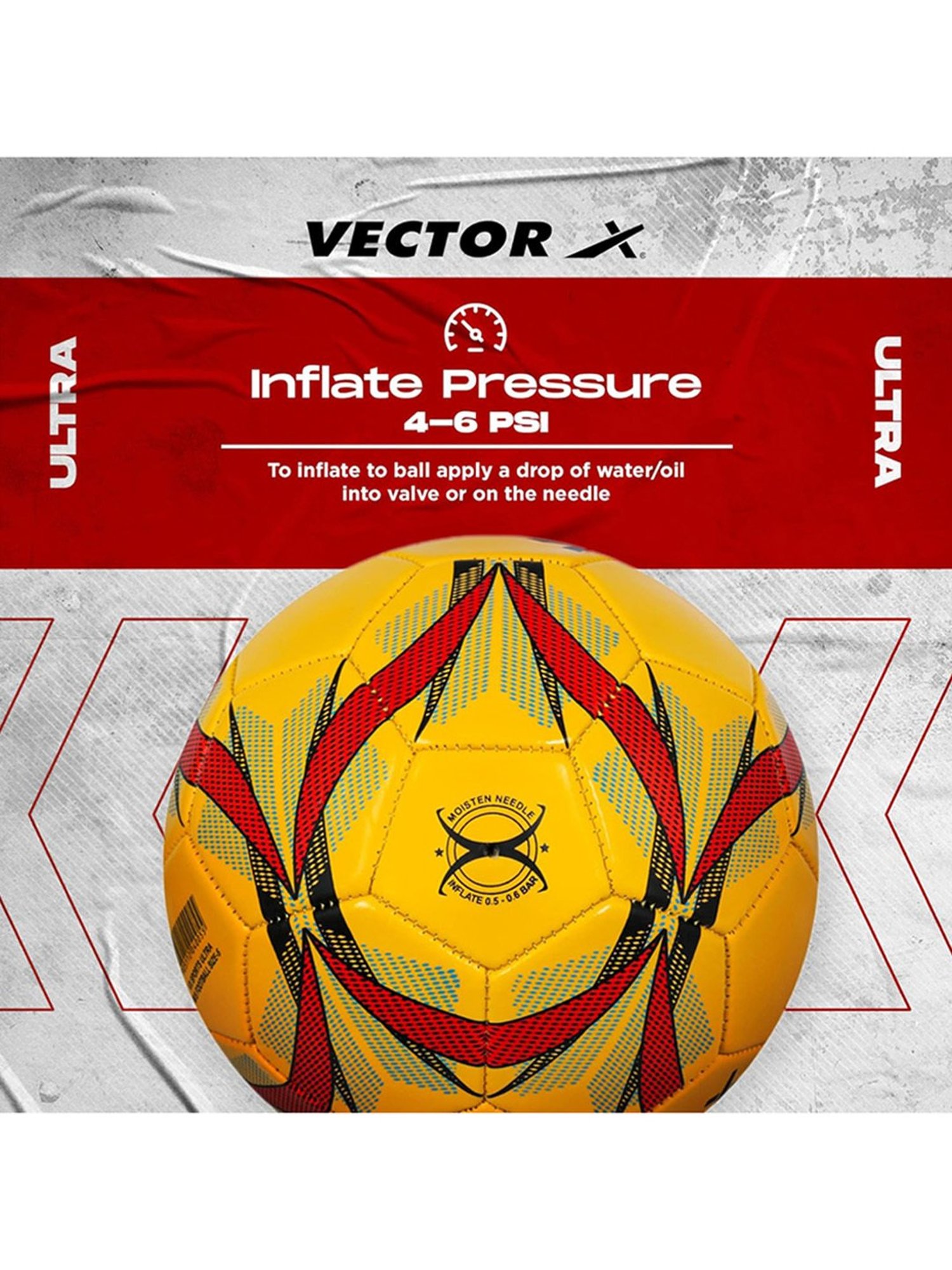 Vector X Ultra Machine Stitched Football (Yellow) Size - 5