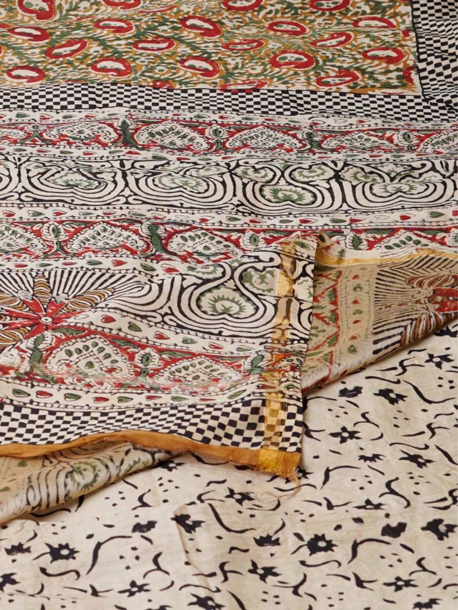 Unnati Silks Brown Printed Saree With Unstitched Blouse