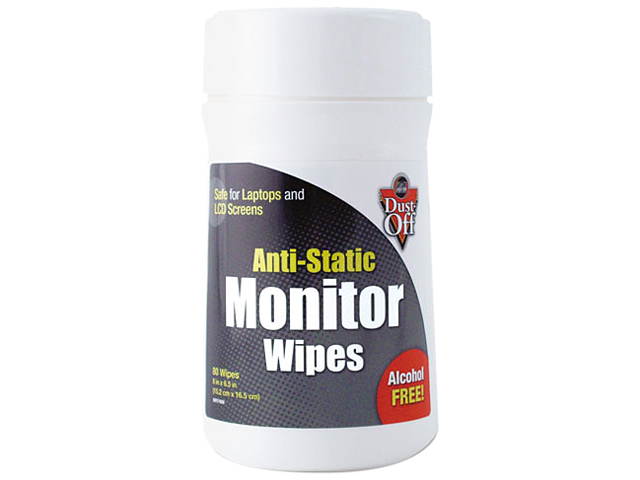 Dust-Off DSCT(FAL) Premoistened Monitor Cleaning Wipes, Cloth, 6 x 6, 80 per Tub