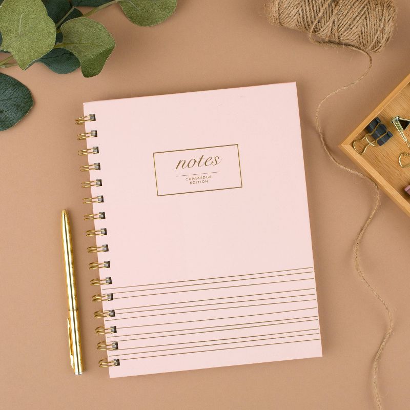 80 sheet 1 Subject Spiral Notebook 8.25"x5.75" Hardcover Petal Pink - Cambridge