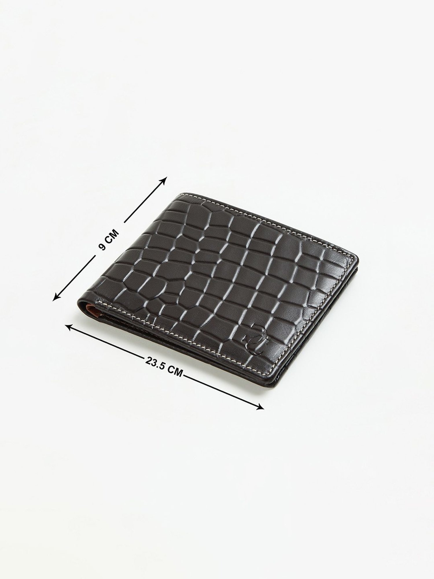 Code by Lifestyle Black Leather Textured Bi-Fold Wallet for Men