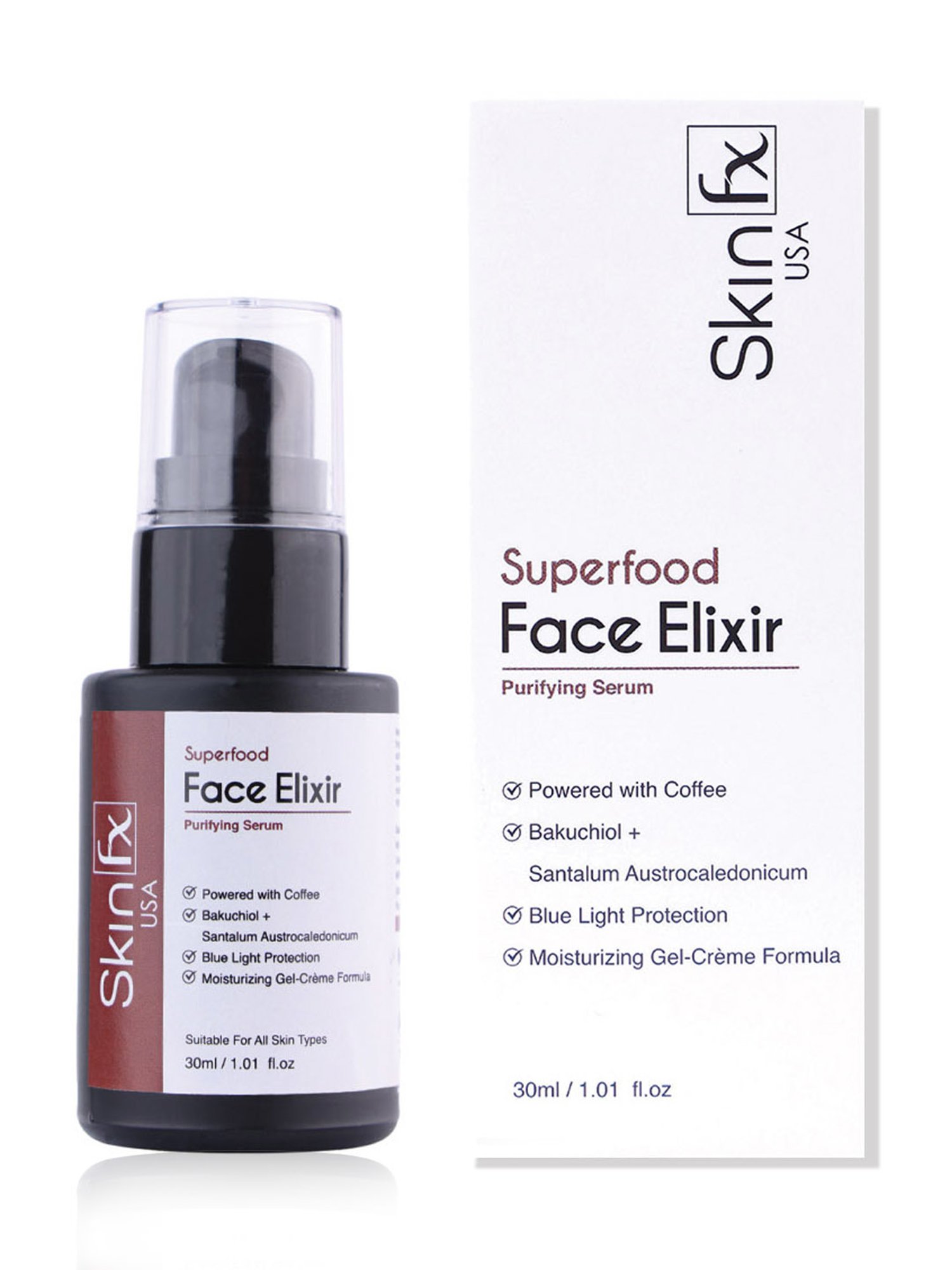Skin Fx Superfood Coffee Infused Face Elixir Serum - 30 ml