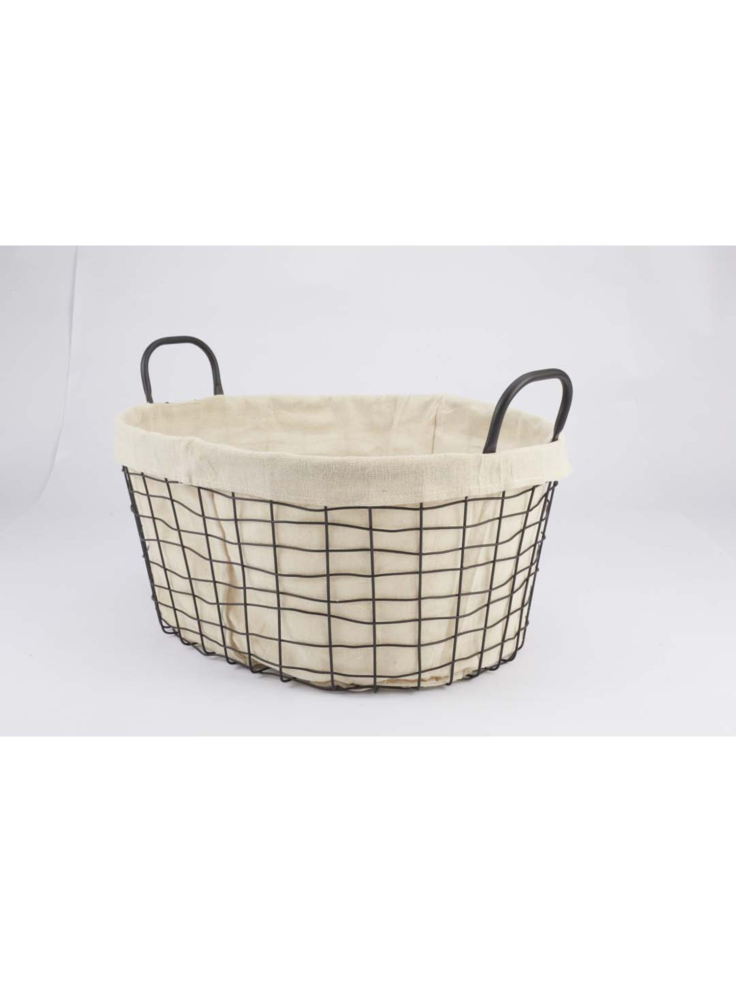 NATURALLYOURS Black Iron Wire Storage Basket - Set of 1