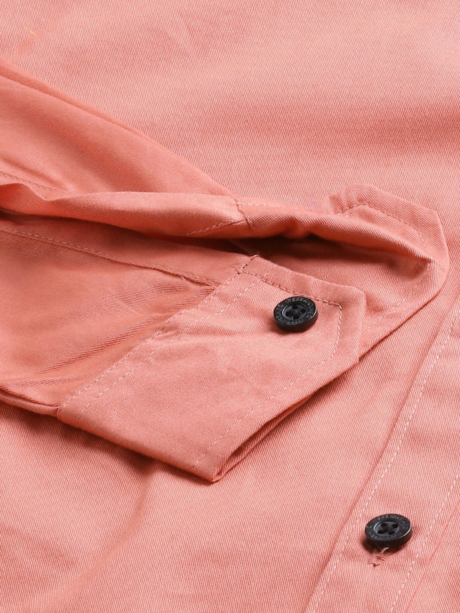 Hubberholme Peach Cotton Regular Fit Shirt