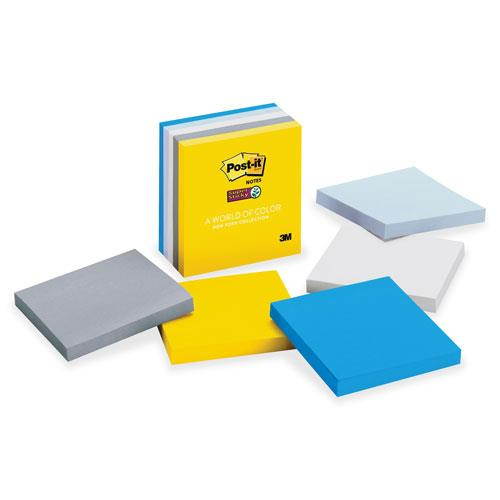Post-it Colors of the World New York Notes, 4 x 6, Assorted, 3 90-Sheet Pads/Pack