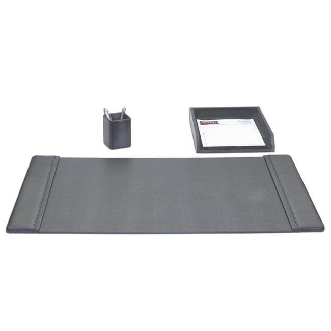 Dacasso D1037 Black Leather 3-Piece Desk Set
