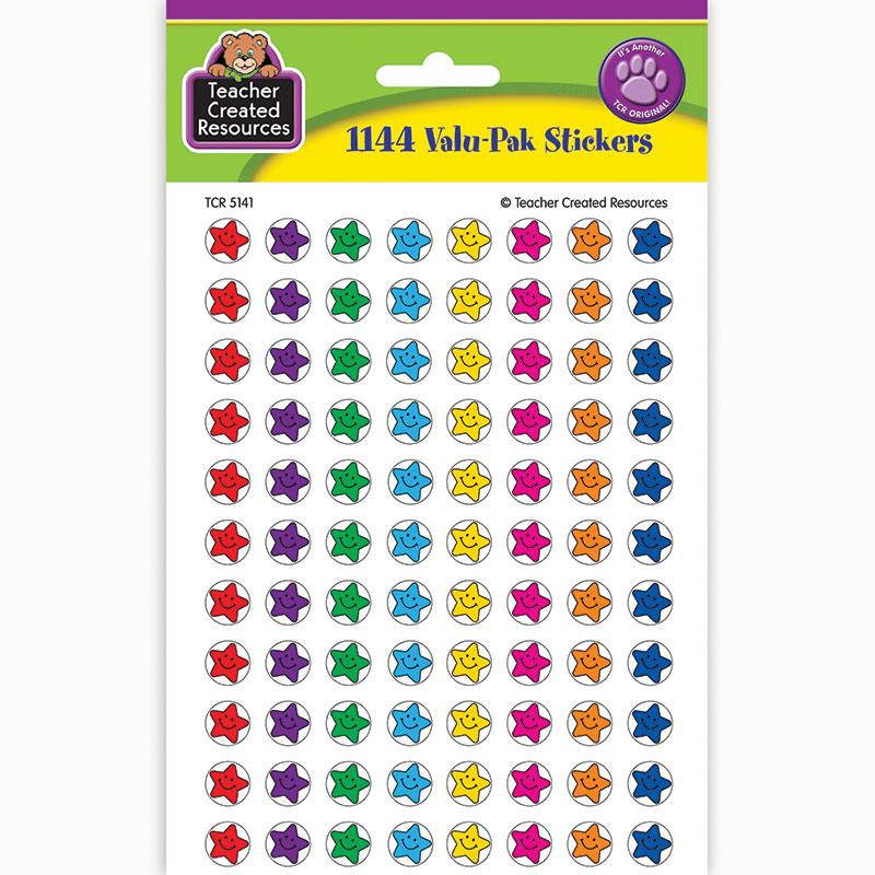 Teacher Created Resources TCR5141 Smiley Stars Mini Stickers Valu Pk