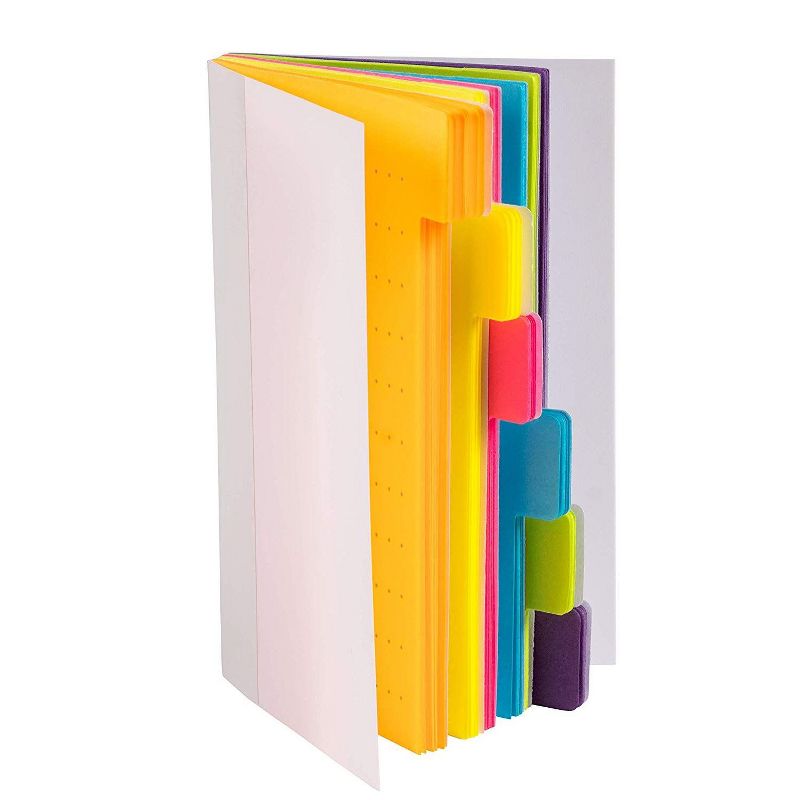 Sustainable Greetings 6-Pack 60 Sheets Sticky Notepad Note Tabs with Lined Paper & 6 Index Tabs, 3 x 5 in