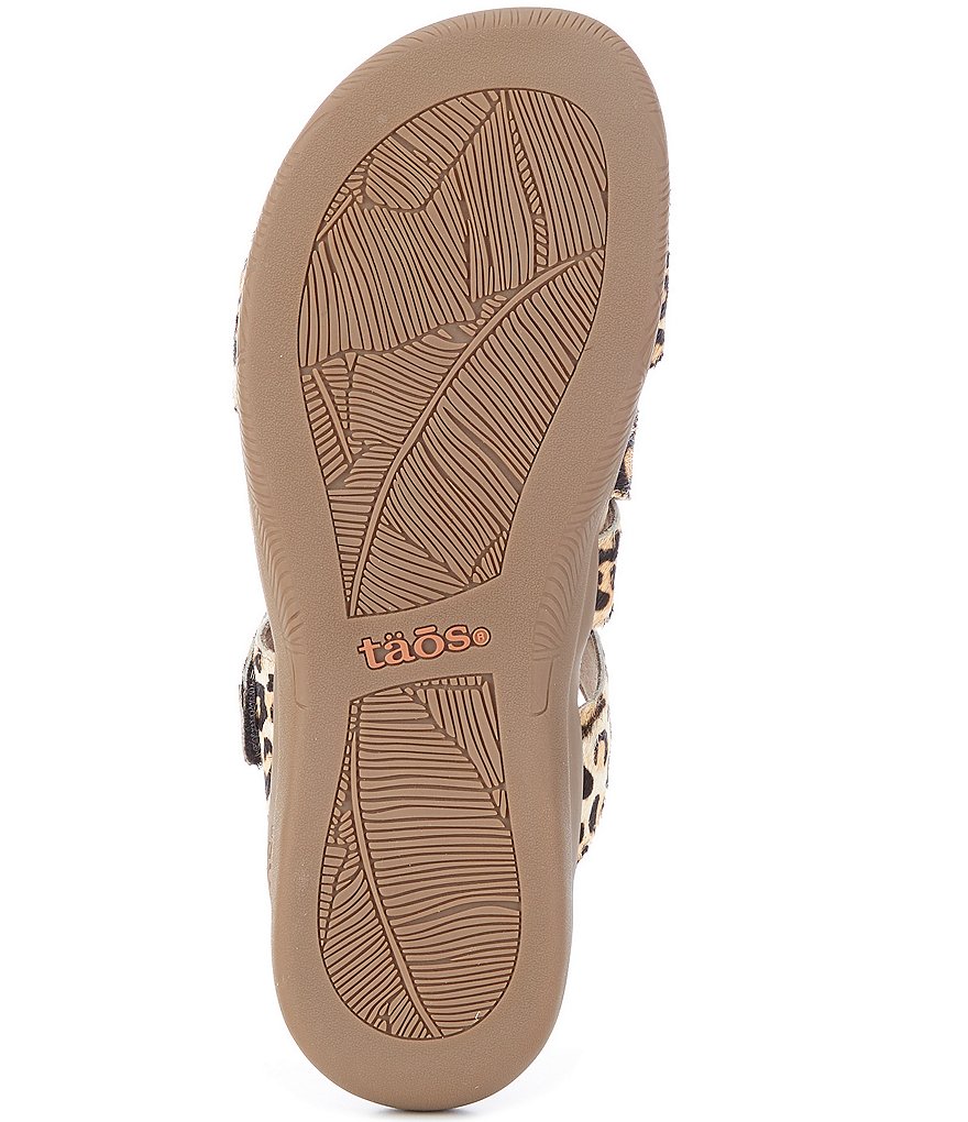 Taos Footwear Double U Leopard Print Haircalf Sandals