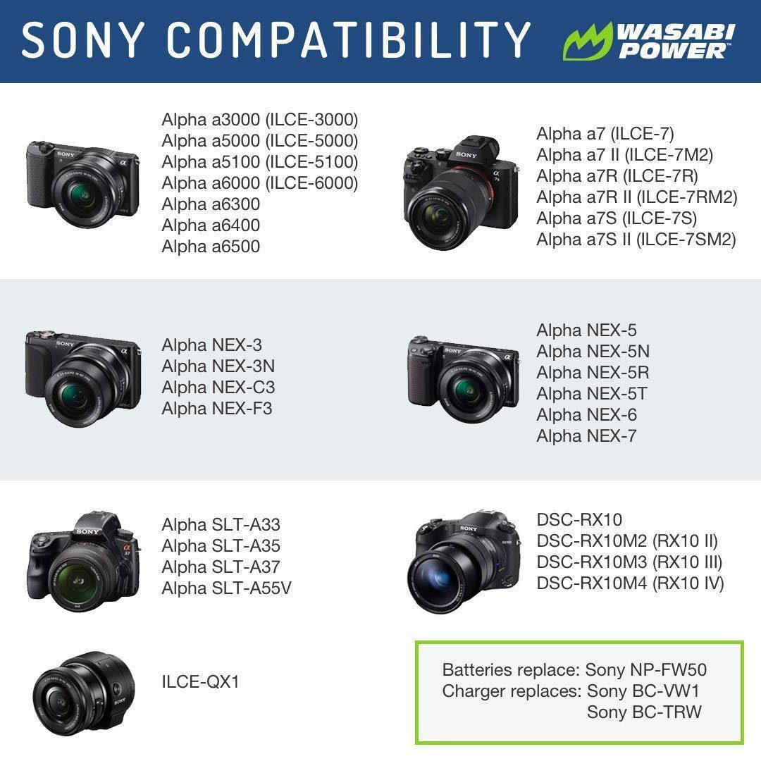 Wasabi Power Battery (2-Pack) and Dual Charger for Sony NP-FW50