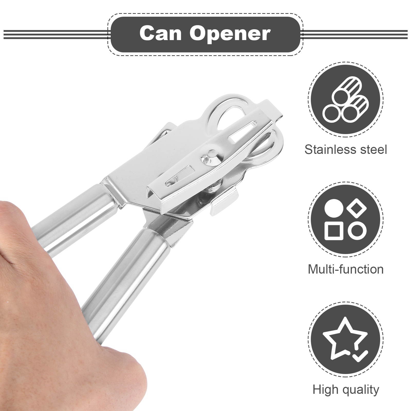 Stainless Steel Manual Can Opener Professional Multi-function Tin Can Bottle Opener Craft Beer Grip Opener Kitchen Tool Bar Gadget HF0118