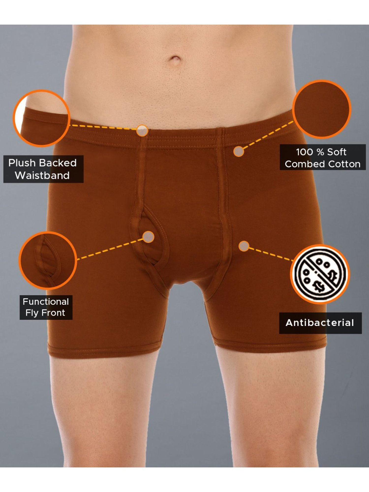 Dollar Lehar Assorted Cotton Regular Fit Trunks - Pack Of 7