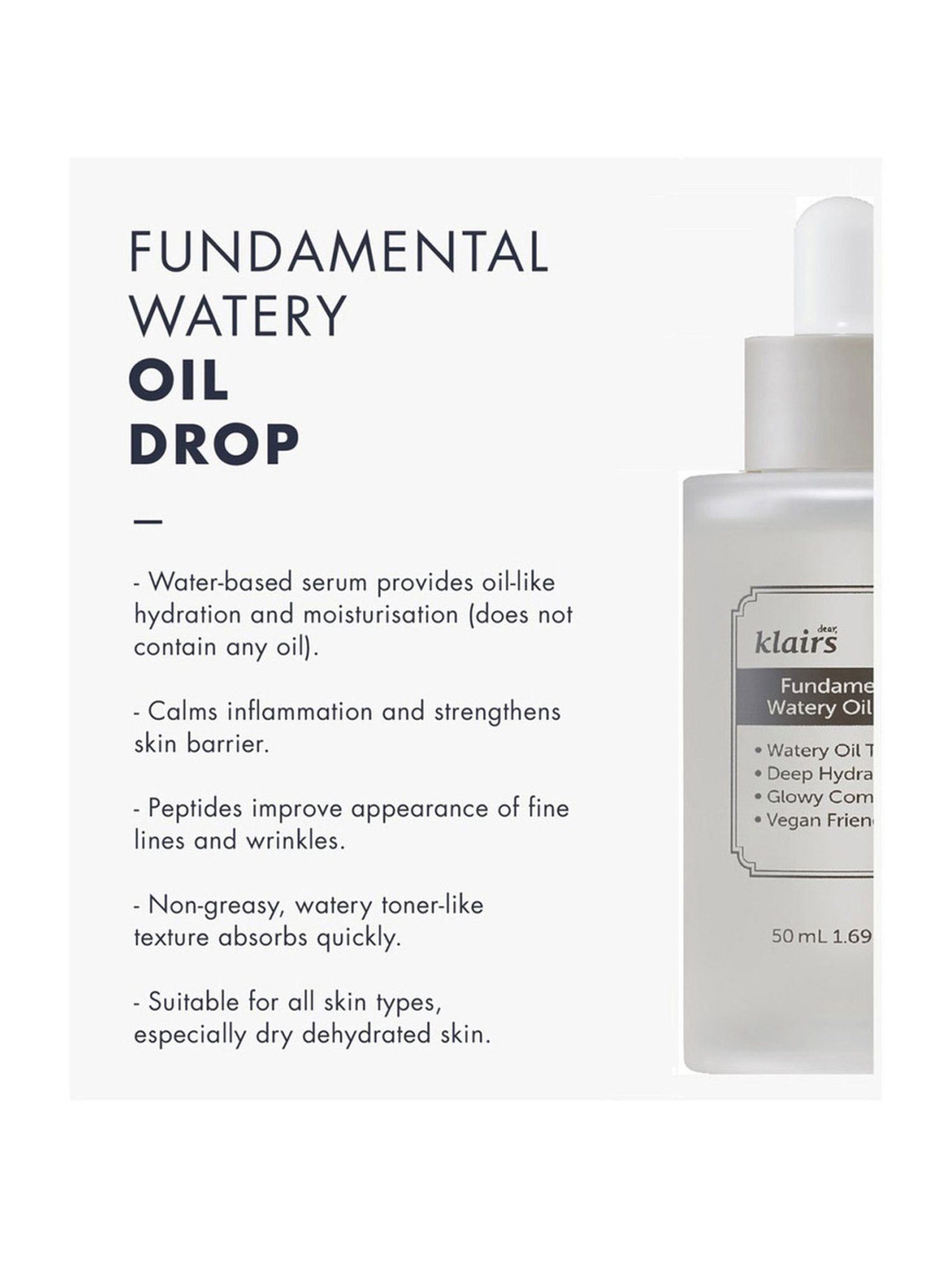 Dear Klairs Fundamental Watery Oil Drop - 50 ml