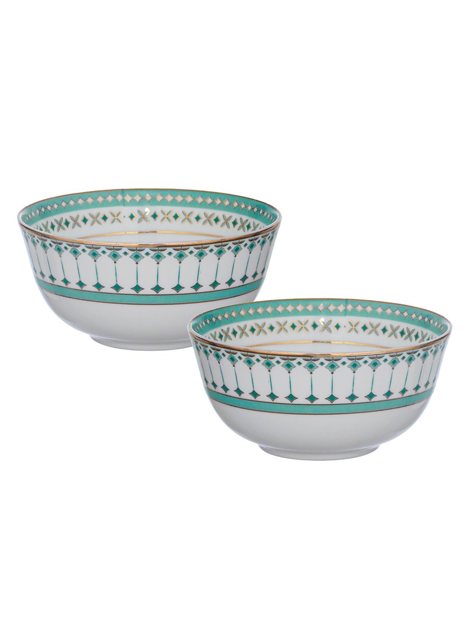 Trovea's Momentum 24K Gold Green Ceramic Bowls and Tray Set