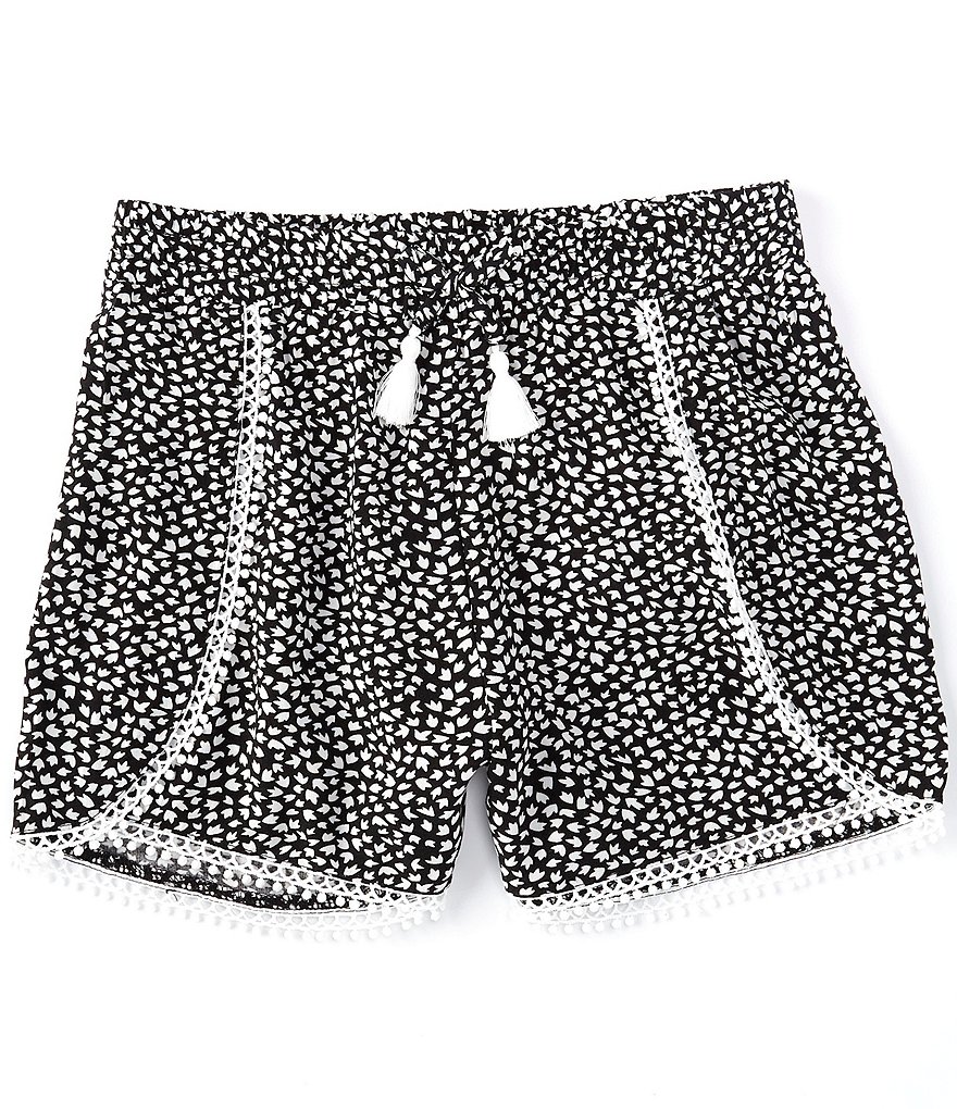 Mini Molly Big Girls 8-14 Dotted Pom-Pom-Trim Shorts