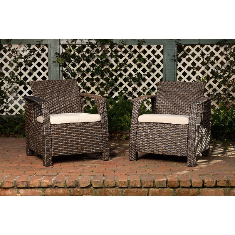 St Lucia 2pc Wicker Club Chairs - Brown/Tan - Christopher Knight Home