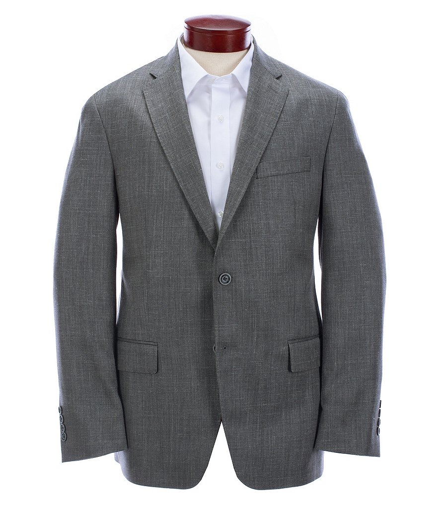 Hart Schaffner Marx Modern Fit Solid Grey Wool Blend Sportcoat