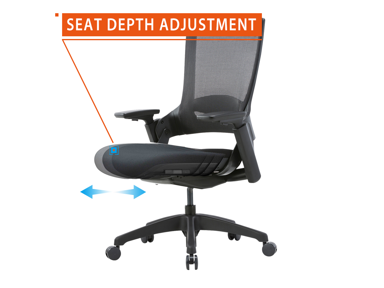 CLATINA 247 Series High Back Ergonomic Office Desk Chairs and Mesh Executive Chairs with Back Support, Black
