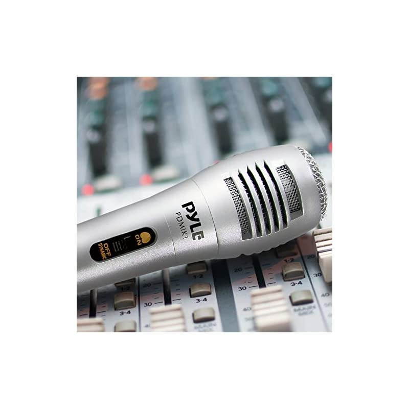 Wired Dynamic Microphone-Professional Moving Coil Unidirectional Handheld Mic with Built-in Acoustic Pop Filter, XLR Connector, Silver, Apple (PDMIK1)