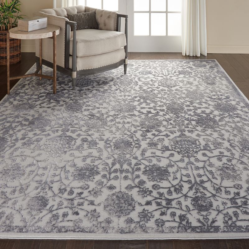 7'8"x9'10" Rectangle Loomed Area Rug Gray - Nourison
