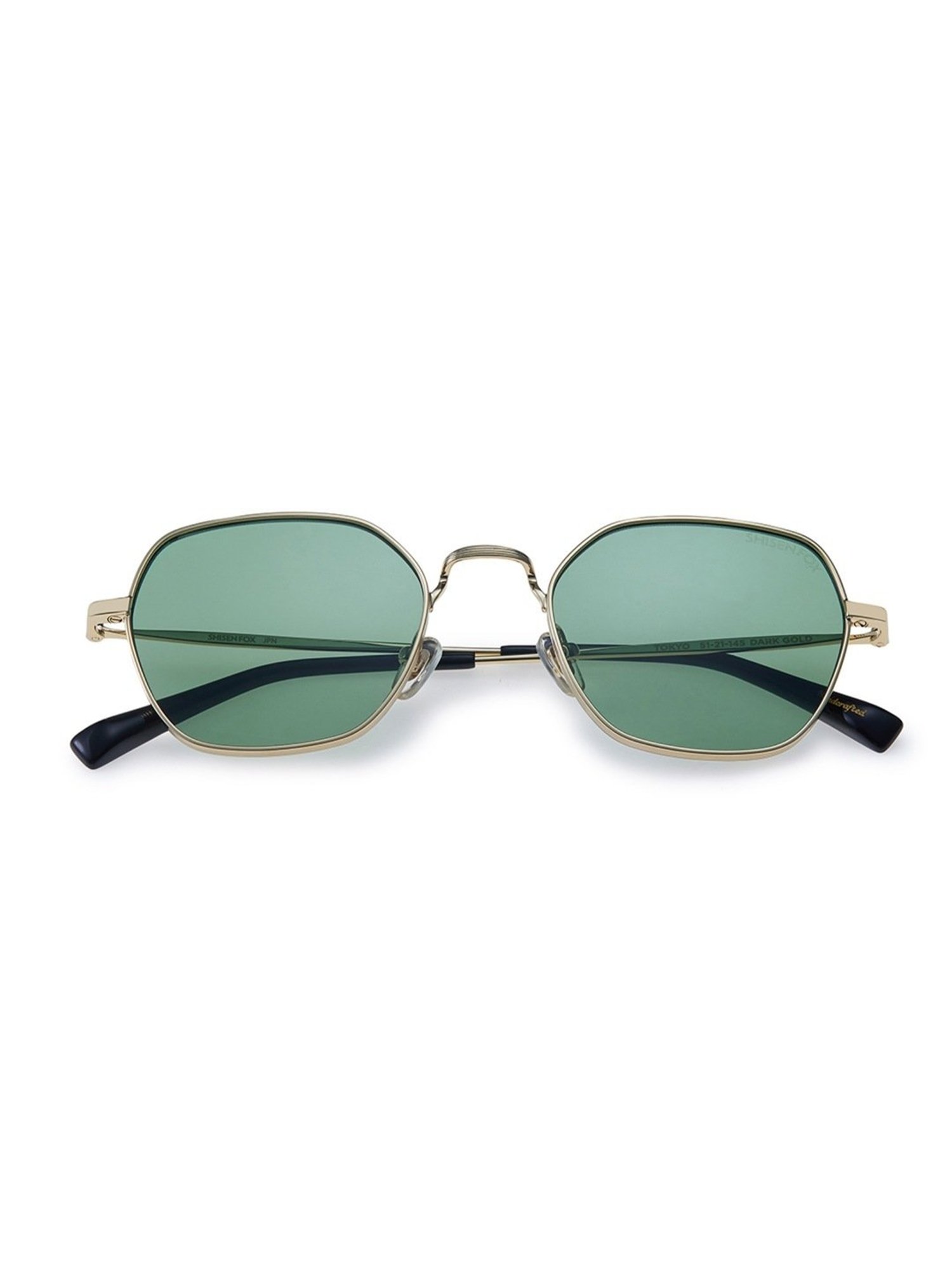Shisen Fox Green Oval Unisex Sunglasses