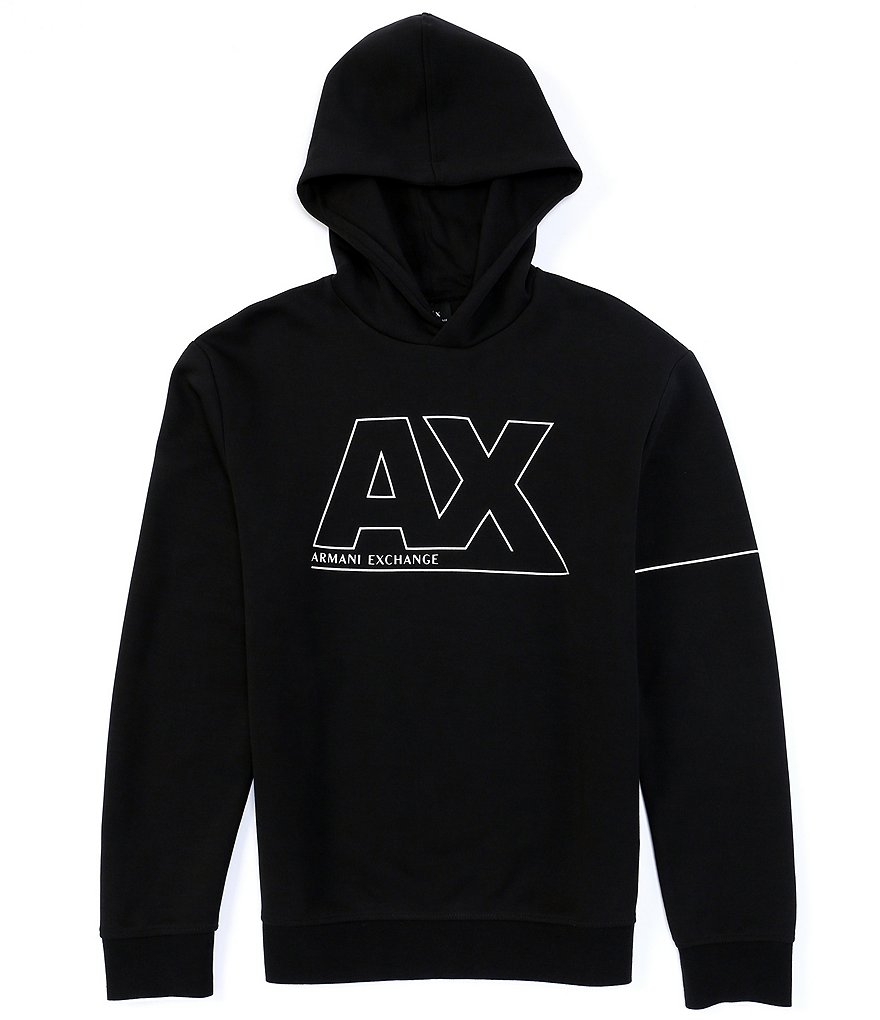 Armani Exchange Metal Logo Long-Sleeve Hoodie