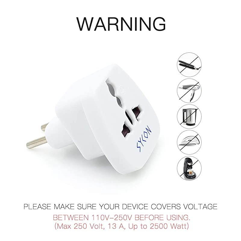 Adapter Plug for USA, Canada, Type-B Universal Grounded Plug Adapter Converter
