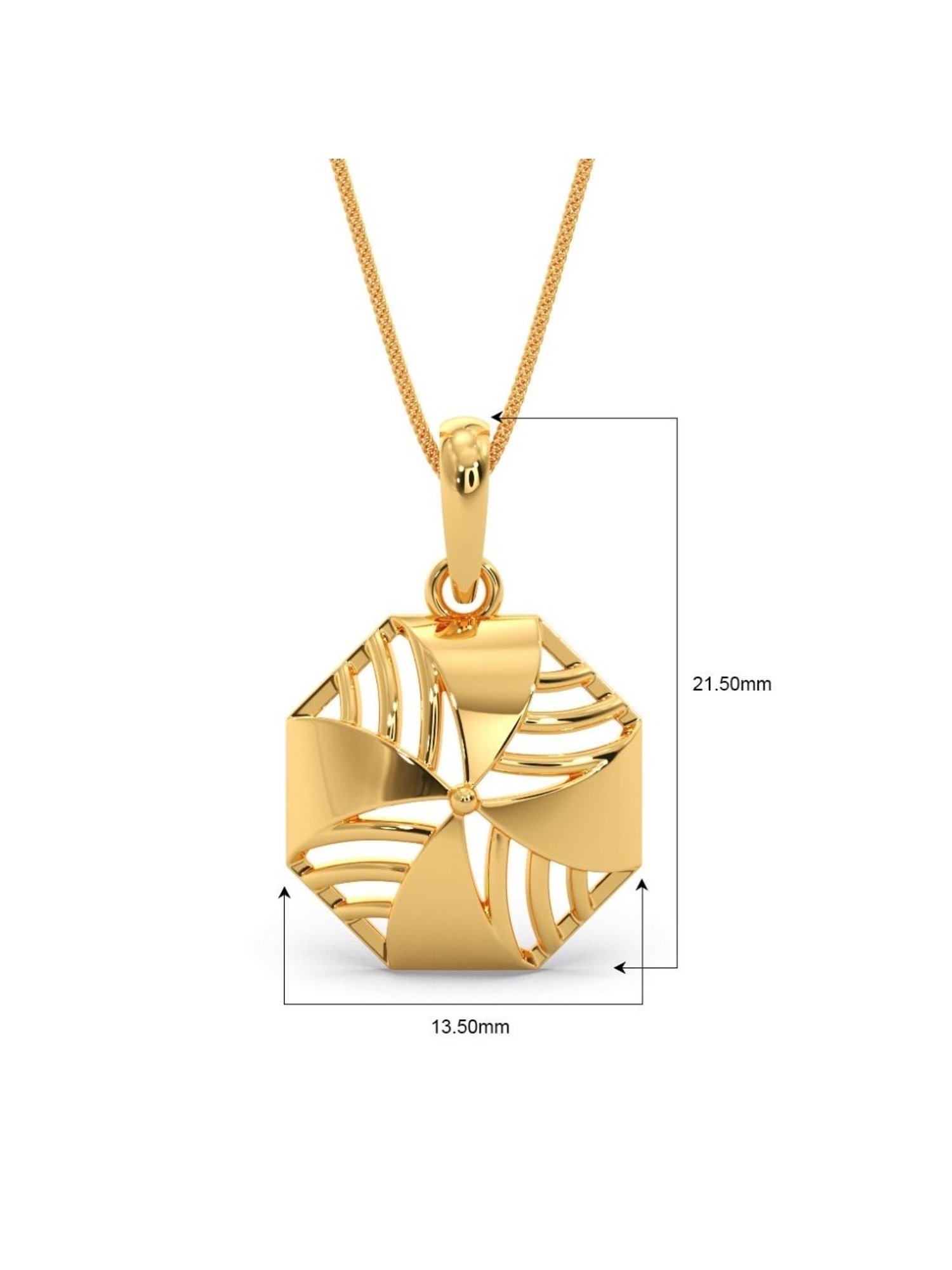 Candere by Kalyan Jewellers Peacock Collection 18k Yellow Gold Pendant for Women